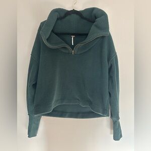 Free people Cozy Green Fleece Pullover